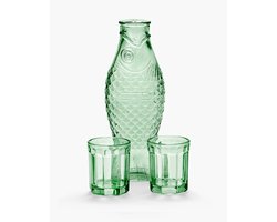 Serax Paola Navone Fish & Fish Karaf giftset met 2 Glazen Groen