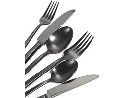 Serax Pascale Naessens Pure bestekset 24-delig stone wash black (vork, mes, lepel, koffielepel)