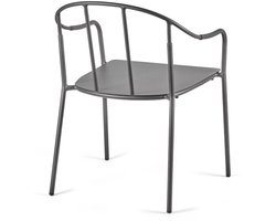 Serax Piet Boon Patio stoel met armleuning zwart met kussen beige