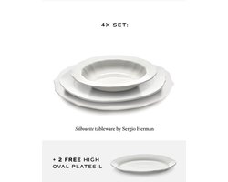 Serax Sergio Herman Serviesset Silhouette wit 14 delig / 4 personen (2 GRATIS serveer schalen)