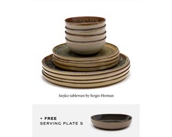 Serax Sergio Herman Surface Indi Grey Servies set 12 delig + gratis schaal