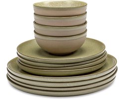 Serax - Sergio Herman Surface - Serviesset - Camogroen - 24 Ø - 12 stuks