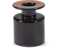Serax Vaas-Fles Wind & Fire Glas Zwart-Bruin D 18,5 cm H 22 cm