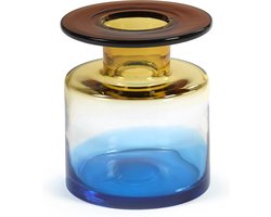 Serax Vaas Wind & Fire Glas Blauw-Amber L 18,5 x B 18,5 x H 22 CM