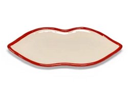 Serax Wouters & Hendrix Les Objets Mouleversants schaal L 25.5x12.5cm H1.5cm rood / wit