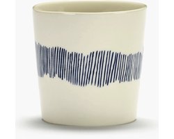 Serax Yotam Ottolenghi Feast espressokop 25cl wit swirl-stripes blauw (set 4 stuks)