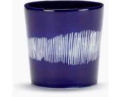 Serax Yotam Ottolenghi Feast koffiekop 25cl lapis lazuli swirl-stripes wit (set 4 stuks)
