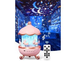 Sercano Kinder Projectorlamp – 18 kleurrijke lichteffecten – Bluetooth Speaker & Projectie – 6 Thema’s Films – Stil 360° Rotatie – Afstandsbediening – Projectie tot 15–20 m² – Schattig Cadeau & Kamerdecoratie