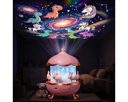 Sercano Sterren Projector met 21 Thema's – Kinder Nachtlampje met Bluetooth Speaker – 360° Rotatie – 21 Kleuren – Schattig Cadeau