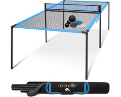 SereneLife Tafeltennistafel – Pingpongtafel Trampoline 239 cm – – Inclusief Bats - Kleine & Grote Ballen – Voor Binnen, Buiten, Strand of Speelkamer