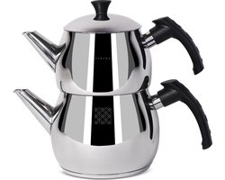 Serenk - Modernist - RVS - Theepot Set - roestvrijstaal - 1 liter - 1,5 liter - glanzend - inductiecompatibel