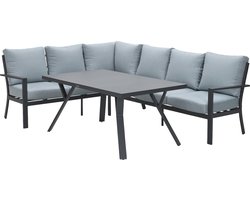 Sergio lounge dining set 3-delig - Links - Carbon black/Mint grey - OP=OP