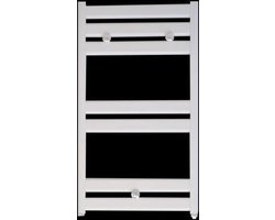 Serie Acqua Calda - Designradiator / Handdoekradiator - Glans Wit (RAL 9016) - 45x75 - 385 Watt - Zij en Middenaansluiting - Scandinavisch