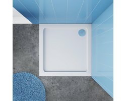 Serie Daisy - Douchebak - Wit - 90x90 - Vierkant Hoog - Polystone - Incl. Potenset en Afneembaar Paneel - Excl. Sifon Daisy