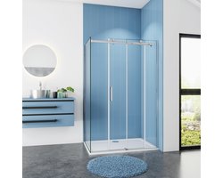 Serie Lotus - Douchecabine Rechthoek - 120x90 Schuifdeur - Chroom Rechts - Antikalk - 8mm Helder Veiligheidsglas