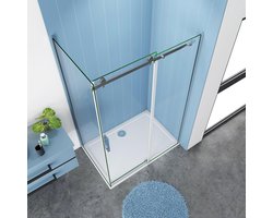 Serie Lotus - Douchecabine Rechthoek - 130x90 Schuifdeur - Chroom Rechts - Antikalk - 8mm Helder Veiligheidsglas