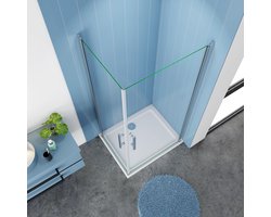 Serie Romy - Douchecabine Vierkant - 100x100 - Dubbele Draaideur - Antikalk - Chroom -  6mm Helder Veiligheidsglas