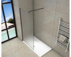 Serie White Dahlia - Inloopdouche / Douchewand - 90x200 - Mat Zwart - Antikalk – 8mm Gesatineerd Veiligheidsglas