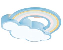 Serolux® - Babykamer - Plafondlampen - kinderkamer accessoires - kinderkamer decoratie - kinderkamer lamp - LED-strips - Drie lichtkleuren - Wolken en Regenboog - 50 x 45 cm - Blauw