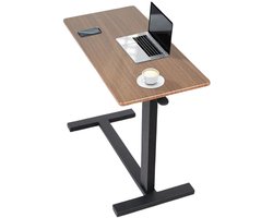 Serolux® - Bureau - Laptop standaard - Laptop tafel - Computer bureau - PC desktop - Bedtafel - In hoogte verstelbaar - 360° wieltjes - 80x40x89.5cm - Eiken - Bruin