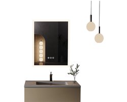 Serolux® - Spiegels - met verlichting - Spiegel met licht - Spiegelkast badkamer- Spiegel met lampen - Anti-Fog - Inclusief verwarming - Slimme Aanraakknop - Geheugenfunctie - 40 cm