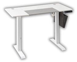 Serolux® - Zit sta bureau - Zit sta bureau elektrisch - 4 geheugenstanden - Geruisloze motor (<50 dB) - Kabelbeheer - Zijtas van stof & 3x haken - 120x60cm - Wit