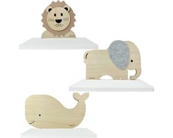 Serra Fé - wandplank kinderkamer - set van 3 wandplanken van 35 cm - hout