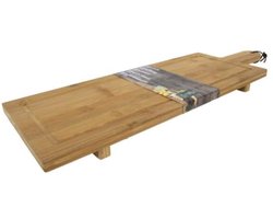 Serveerplank bamboe met voet 58x19x3cm
