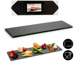 serveerplank leisteen 2 stuks. langwerpig, serveren & beschrijven, 50 x 15 cm