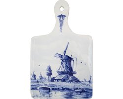 Serveerplank - Royal Delft - 29x18 cm - Delfts blauw - Kaasplank - Molen - Hollandse souvenirs - Hollandse cadeautjes