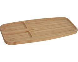 Serveerplanken/borden 3-vaks - bamboe hout 39 cm - Keuken/kookbenodigdheden - Tapas/hapjes presenteren/serveren