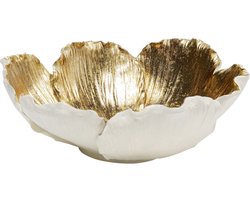 Serveerschaal bloem wit en goud Ø25cm Kare Design