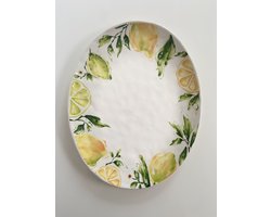 Serveerschaal Lemony - aardewerk - zomers - citroen - 31*38cm