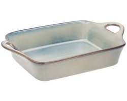 Serveerschaal - Ovenschaal - Bakvorm - Met Handvatten - Oven- en Magnetron & Vaatwasser - Stoneware - 1 Liter - 29 x 18 x 6.7 cm - Groen