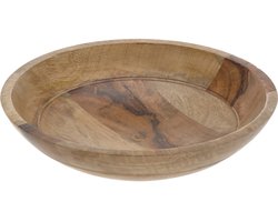 Serveerschaal van mangohout 30 x 6,8 cm bruin