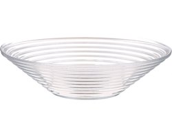 Serveerschaal/fruitschaal van transparant glas 29 cm - Keuken/kookbenodigdheden - Tafel dekken - Serveerschalen - Salade serveren - Fruitschalen