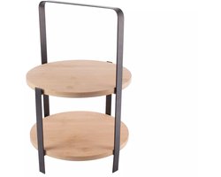 Serveertoren – 27×39 cm – Bamboe / Hout – Stijlvolle Presentatiestandaard – Voor Hapjes, Taart & Fruit – Duurzaam Borrelplateau – Tafeldecoratie