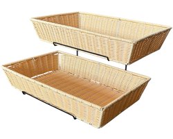 ServeStar broodmanden display - Buffetmanden rek - Fruitmand - naturel - GN 1/1 - vaatwasbestendig - 53x32,5x30cm