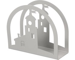 Servet Houder - Papieren Handdoekhouder Rek - Tafel Decoratie - Slijtvast Metaal - 12 x 10 x 4 cm - Grijs