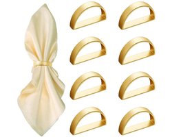 Servet ringen - servetringen - 8 stuks - Tafelaccessoires - tafeldecoratie - tafel accessoires - decoratie voor op tafel - tafel decoratie woonkamer - Bruiloft Decoratie - tafeldecoratie bruiloft - tafelversiering - Houten kralen - Mat goud