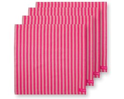 Servet Stripes Pink - Set van VIER - 40 x 40 cm - katoen - Pip Studio