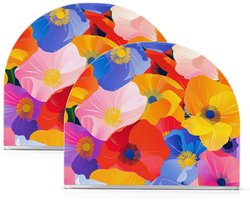 Servethouder Acryl - Bloemen Decoratie - Tafel Ordening - Zwaar Materiaal - Kleurrijke Bloemen