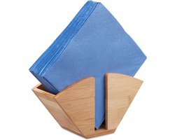 servethouder bamboe - 11x20x7,5 cm - staand - voor papieren servetten en koffiefilters