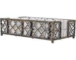 Servethouder - Caddy Dispenser - Keuken Organiseren - Marokkaans Trellis Ontwerp - 23 x 13 cm - Antiek Messing