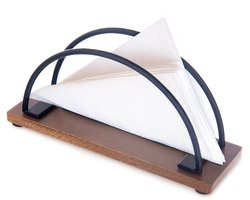 Servethouder Houten Metaal Zwart RADKA 16x5x8 cm - Servettenhouder - Houder voor Servetten