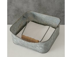 Servethouder Jackson zink 18x18x7cm