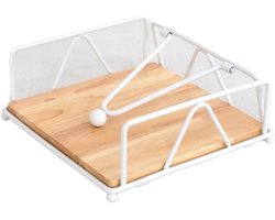 Servethouder - Papieren handdoeken - Keukentafel decoratie - Met zware spanarm - 19 x 19 x 8 cm - Goudkleurig
