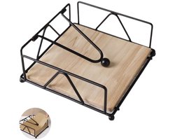 Servethouder -Papieren Handdoekhouder -Vierkante Papieren Handdoekklem-Servetten Rek-Papieren Handdoekdispenser-eschikt voor Keuken-Restaurant-cafés-zwart-18,8*18,8*5,8 cm