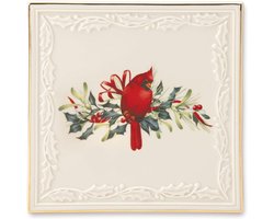 Servethouder Porselein met Winter Motivatie en Gouden Accent Rand