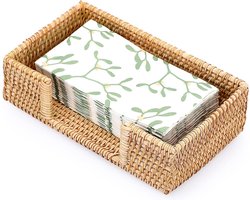 Servethouder van Rotan - Gastendoekhouder - Geweven Lunch Serviette Lade - Tissue Servet Papier Dispenser - Tafelblad Decor Opberglade voor Keuken - Eetkamer - Bar - Feest Buffet - Servet Caddy voor Badkamer